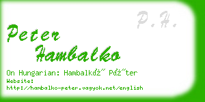 peter hambalko business card